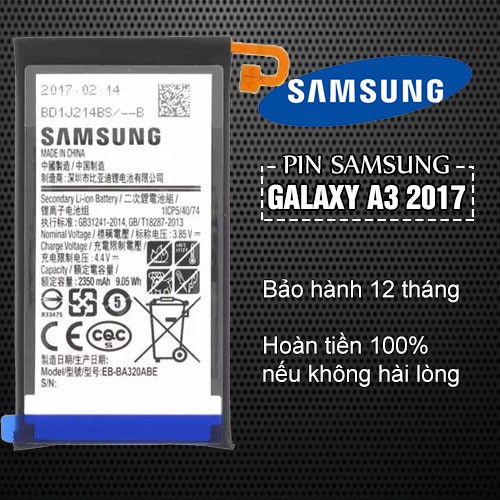 Pin Samsung A3 2017/ A320 Bảo hành 12 tháng, hoàn tiền 100%