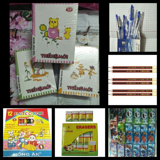 Combo tâp vở dụng cụ hs