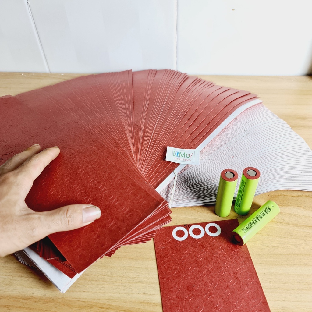 Combo 100 Miếng dán đầu pin . Giấy dán bảo vệ pin 18650 trước khi đóng khối pin - LIMO