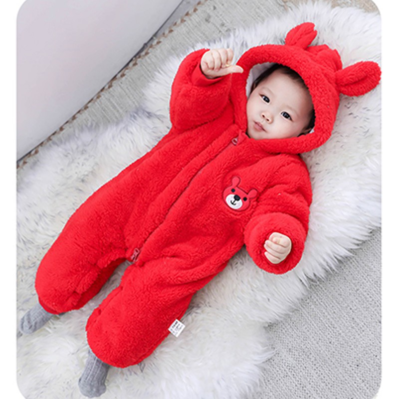 Body lông ủ ấm 3 lớp khóa kéo cho bé 0-12 tháng Hàng cao cấp xuất khẩu Châu Âu SLNB05
