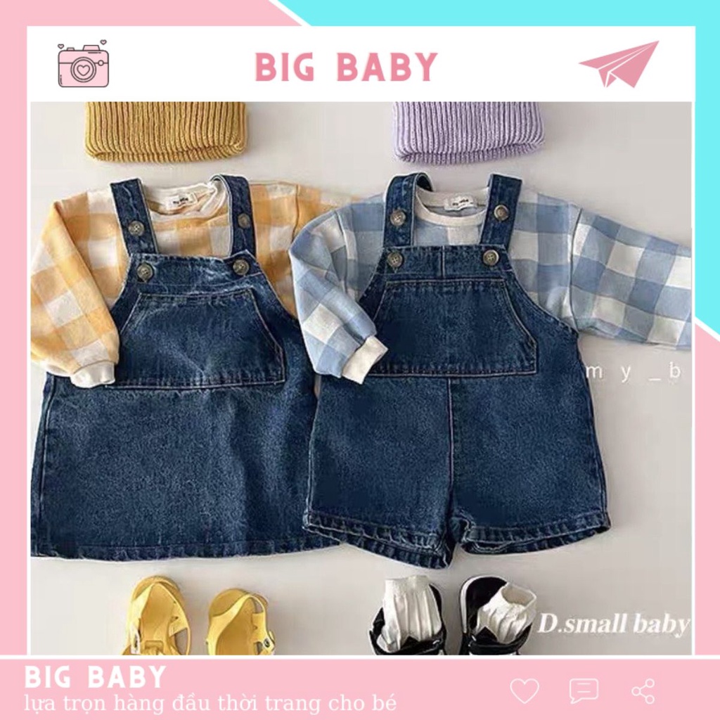 Yếm Jean Cho Bé, Yếm Đùi Chất Vải Bò Mềm Mịn Cho Bé Trai Bé Gái Từ 7-28Kg - Thời Trang Trẻ Em Big Baby