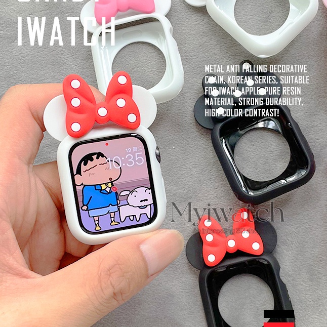 Ốp Bảo Vệ Bằng Silicone Mềm Hình Mickey / Minnie Hoạt Hình Cho Apple Watch 8 7 6 SE 5 4 3 iWatch Series 45mm 42MM 38MM 44MM 40MM 41MM