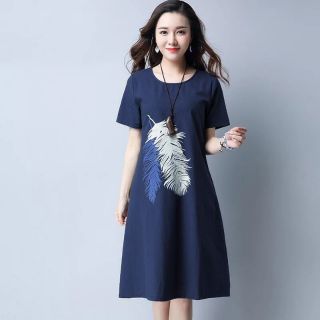 Đầm suông in công nghệ cao