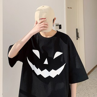 Áo thun nam ngắn tay cổ tròn in hình mặt quỷ cá tính size M-5XL