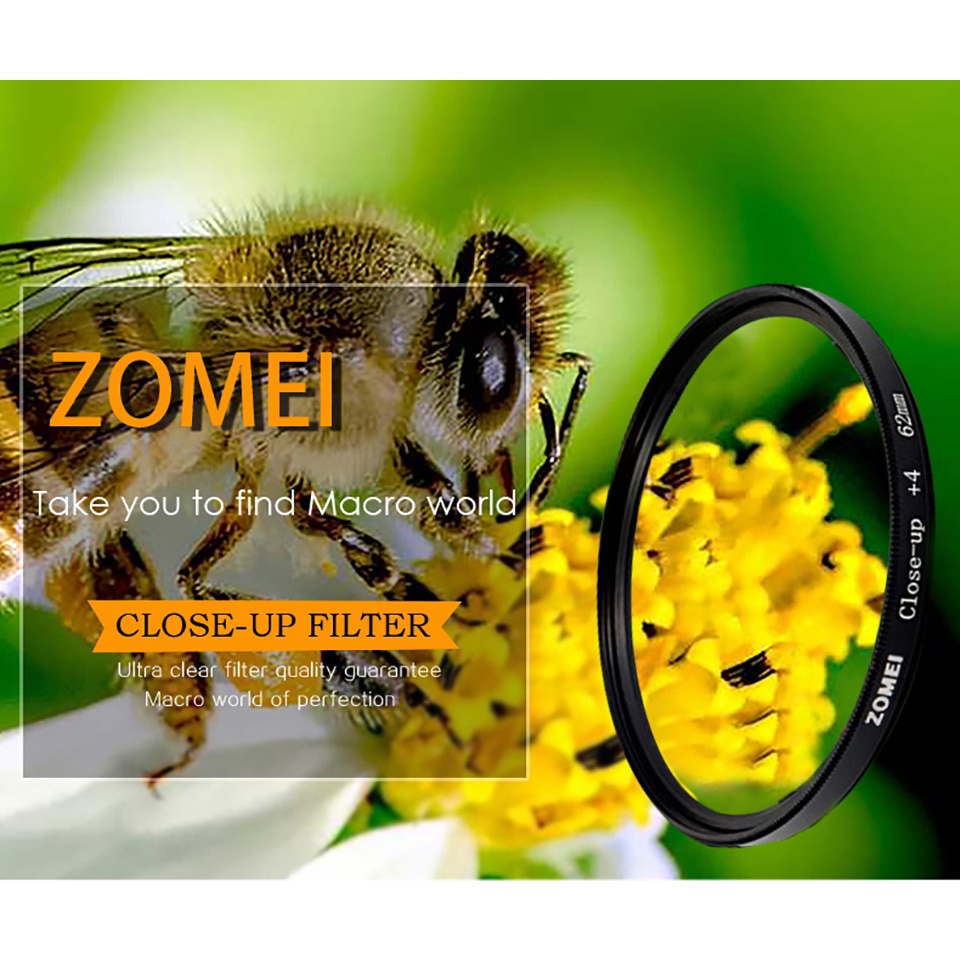 Zomei for DSLR SLR Macro Close Up Lens Filter optical glass camera Filter 40.5/49/52/55/58/62/67/72/77/82mm +1 +2 +3 +4 +8 +10