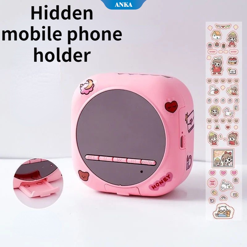 Loa Bluetooth Mini Kiêm Đồng Hồ Báo Thức Đa Năng Hình Cô Gái Hoạt Hình Dễ Thương