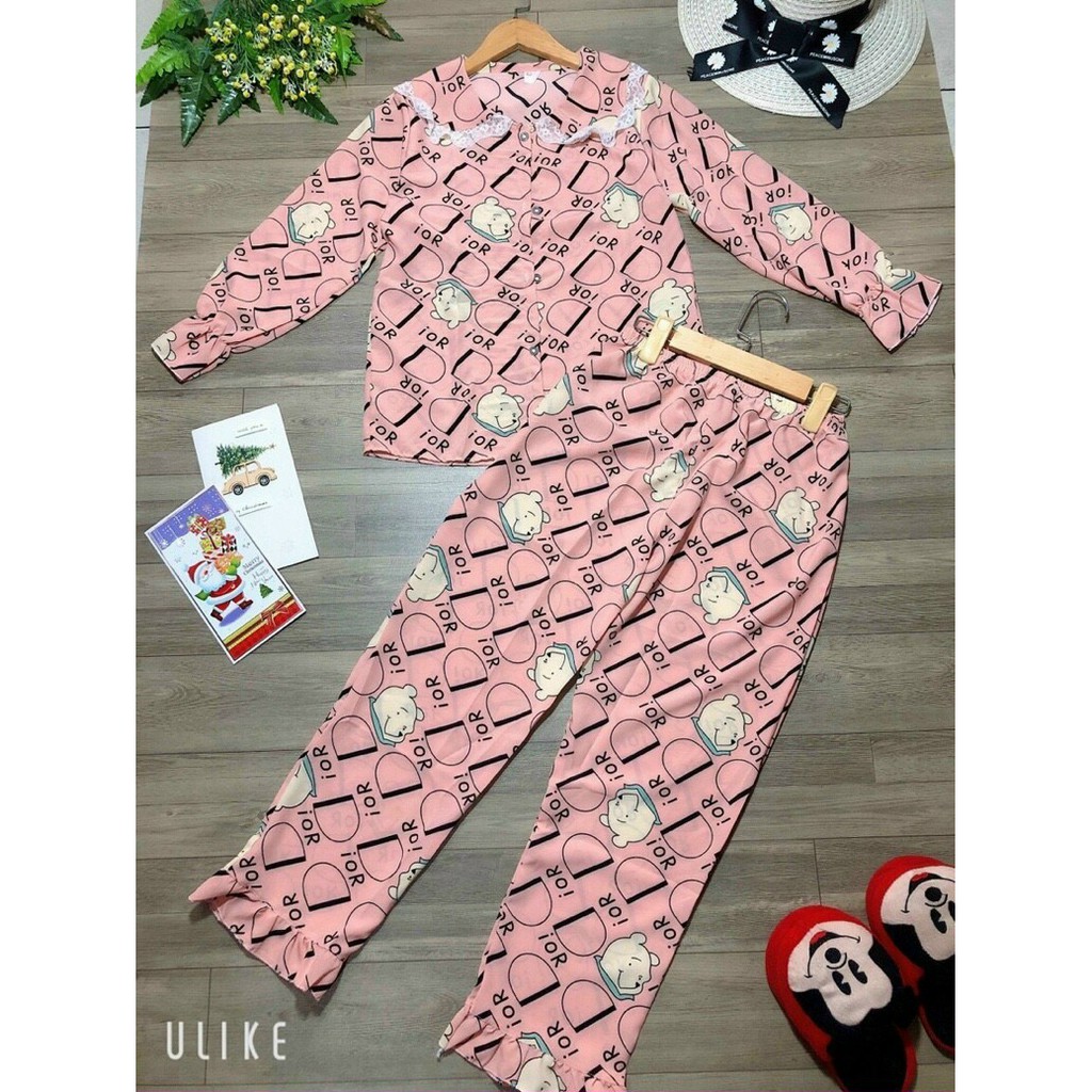 Đồ Bộ Pijama Tiểu Thư Tay Dài Vải Kate Thái Chuẩn Loại 1,CAM KẾT ĐÚNG MẪU, size dưới