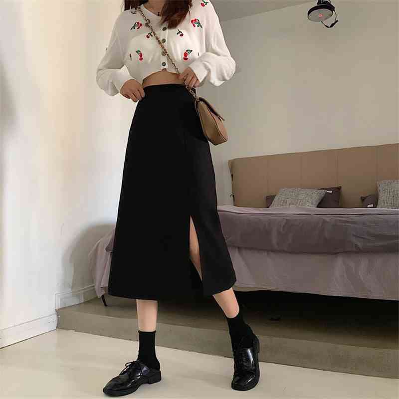 [HOT TREAD] Chân Váy Đen Xẻ Tà Cá Tính, Chân Váy Midi Cá Tính Phong Cách Bohee Midi Skirt Xẻ Tà