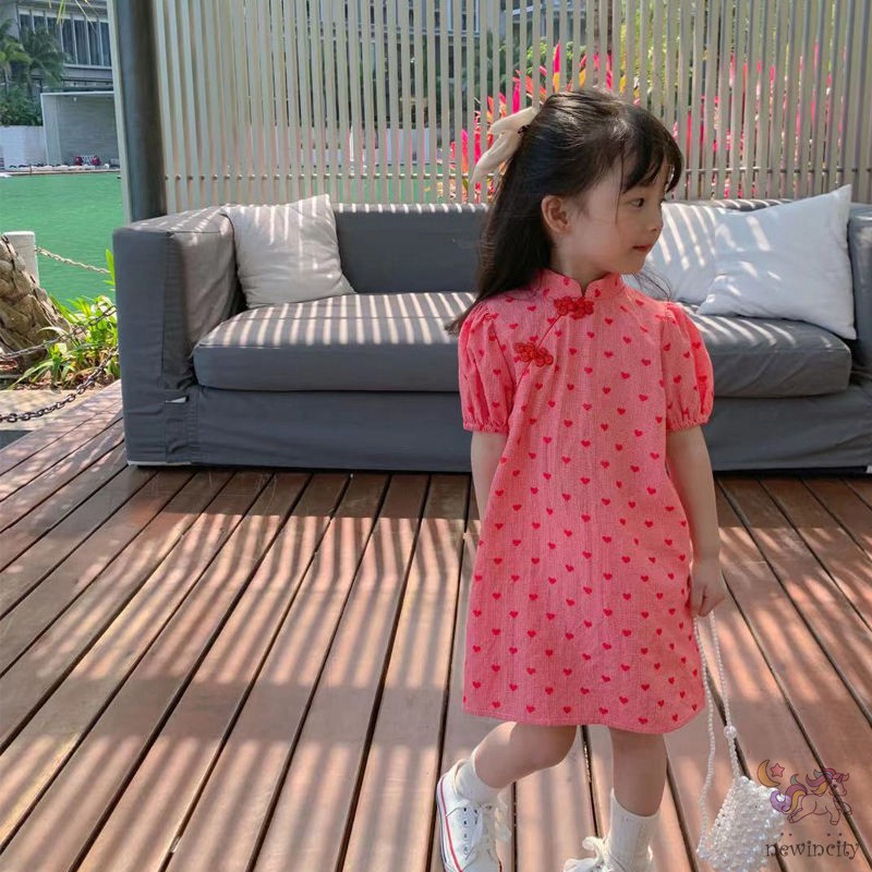 Đầm Bé Gái In Hoa Phong Cách Hàn Quốc