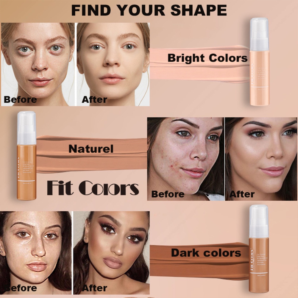 Phù Hợp Màu Sắc 8 Màu Sắc 30Ml Nền Tảng Chất Lỏng Matte Tốt Lan Trải Kem Che Khuyết Điểm Nền Tảng Châu Âu Và Mỹ Trang Điểm Okase