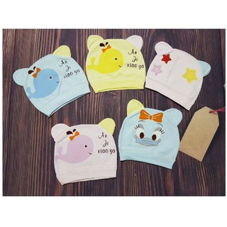 Mũ cotton mềm mại cho bé sơ sinh, Nón che thóp cho bé sơ sinh