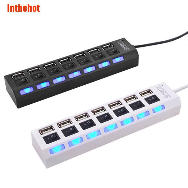 Bộ Chia 7 Cổng Usb 2.0 + Bộ Chuyển Đổi Nguồn Ac Cho Pc / Laptop /