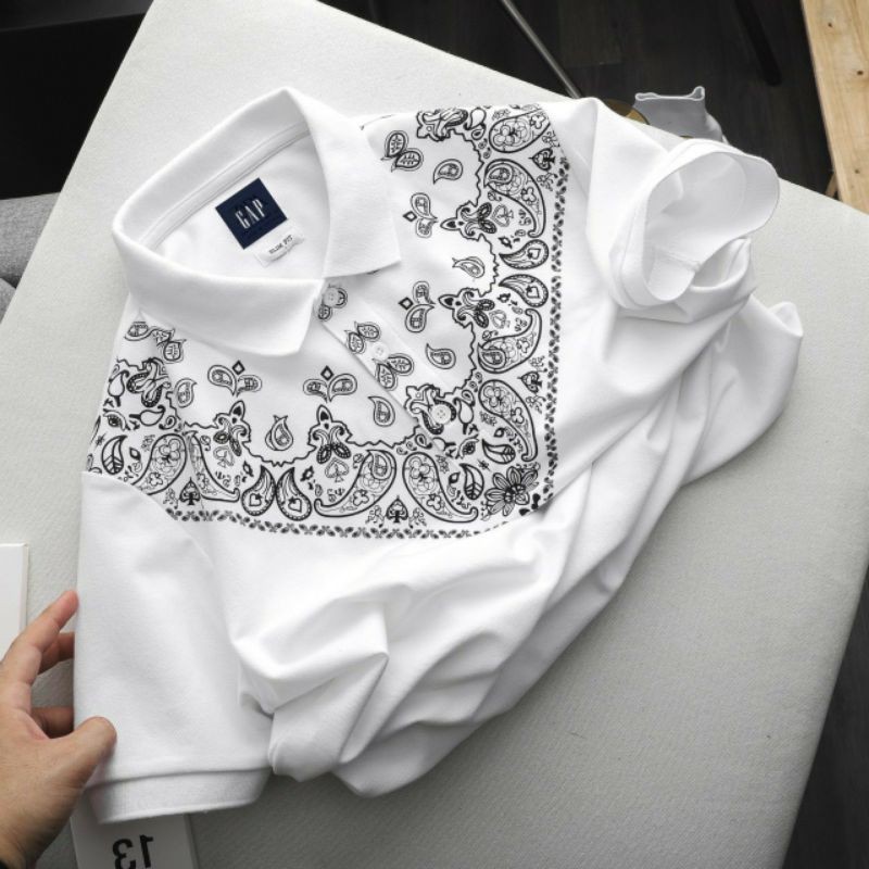 Áo  Áo thun polo phông cổ trụ HỌA TIẾT tam giác ngực cao cấp VNXK