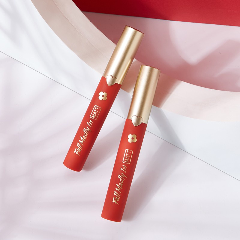 [Hàng mới về] Son Kem Lì Kiss Beauty Lâu Trôi Chống Thấm Nước 4 Màu Tùy Chọn Thời Trang