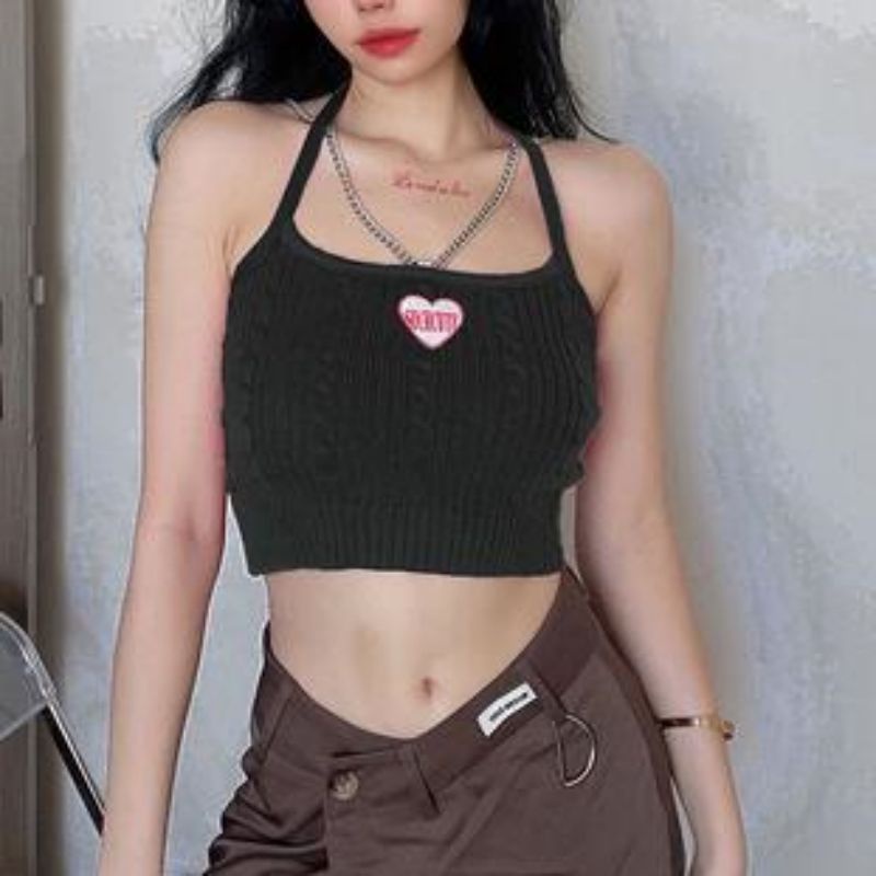 Áo Hai Dây Mùa Hè Mẫu Mới Ngọt Ngào Thiết Kế Ghép Nối Cho Nữ