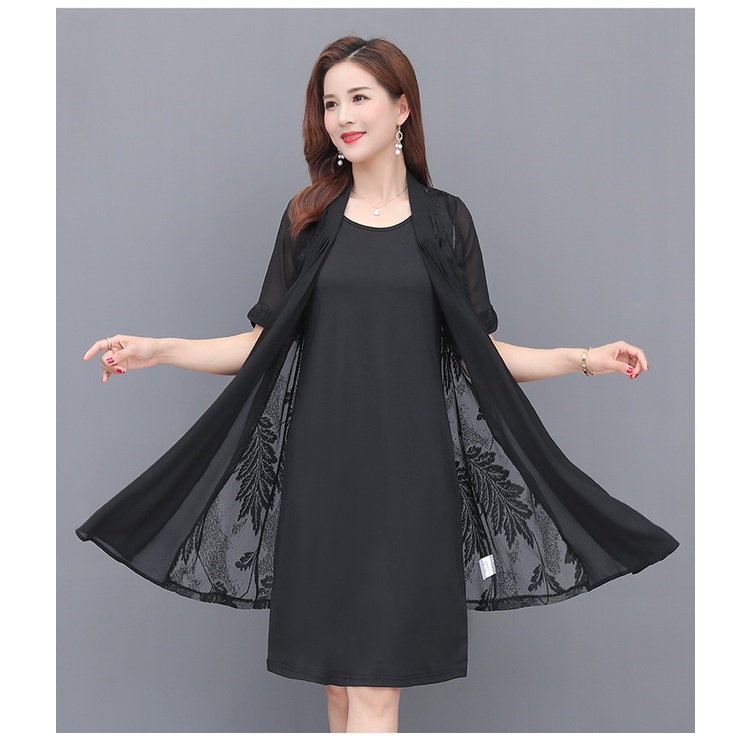 Bộ Đầm Thời Trang Mùa Hè Kiểu Mới Phong Cách Phương Tây Dành Cho Phụ Nữ Trung Niên 2022