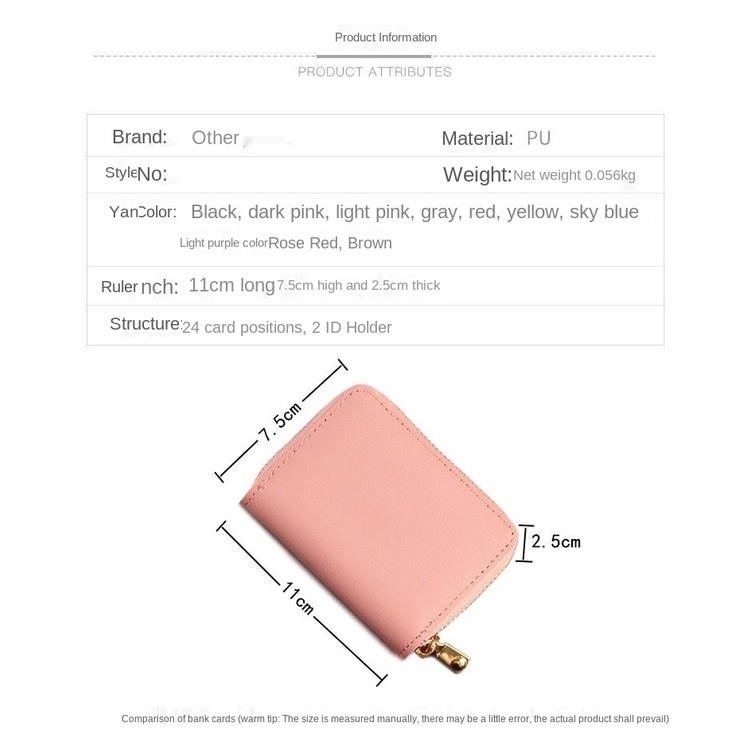 Ví Đựng Thẻ 26 Ngăn Phối Khóa Kéo Thời Trang Cho Nữ Giá Đỡ