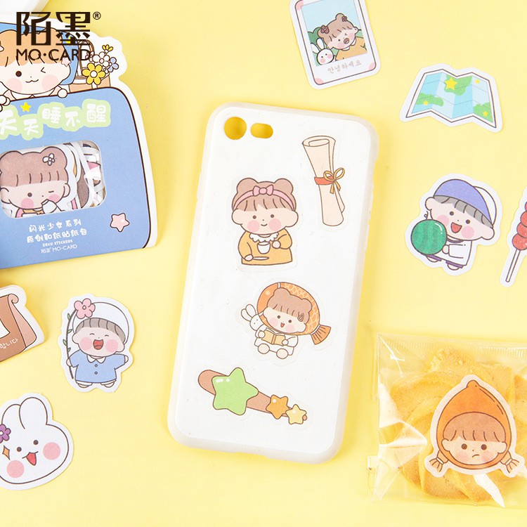 Set 40 miếng Cute Girl Character Mo Card sticker