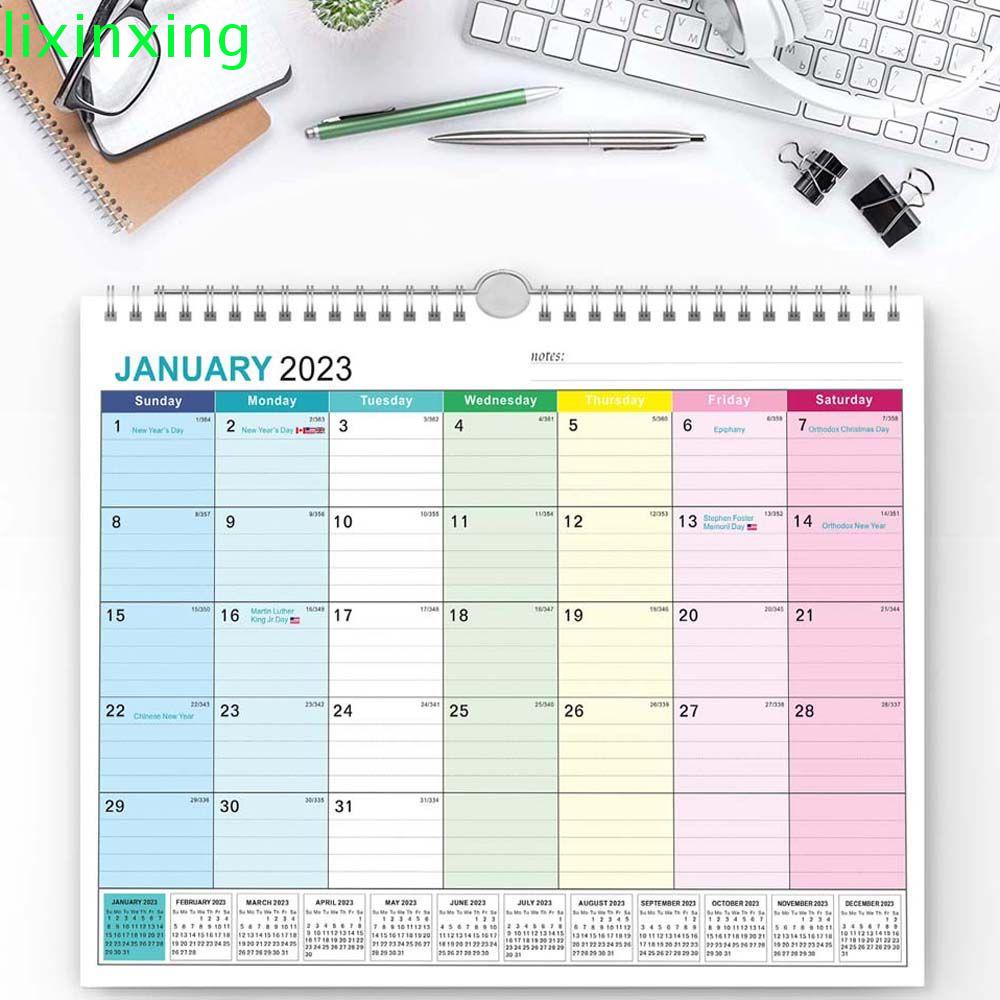 Lịch Để Bàn LIXINXING 2022-2023 Trang Trí In Chữ Tiếng Anh 2022.07-2023.12