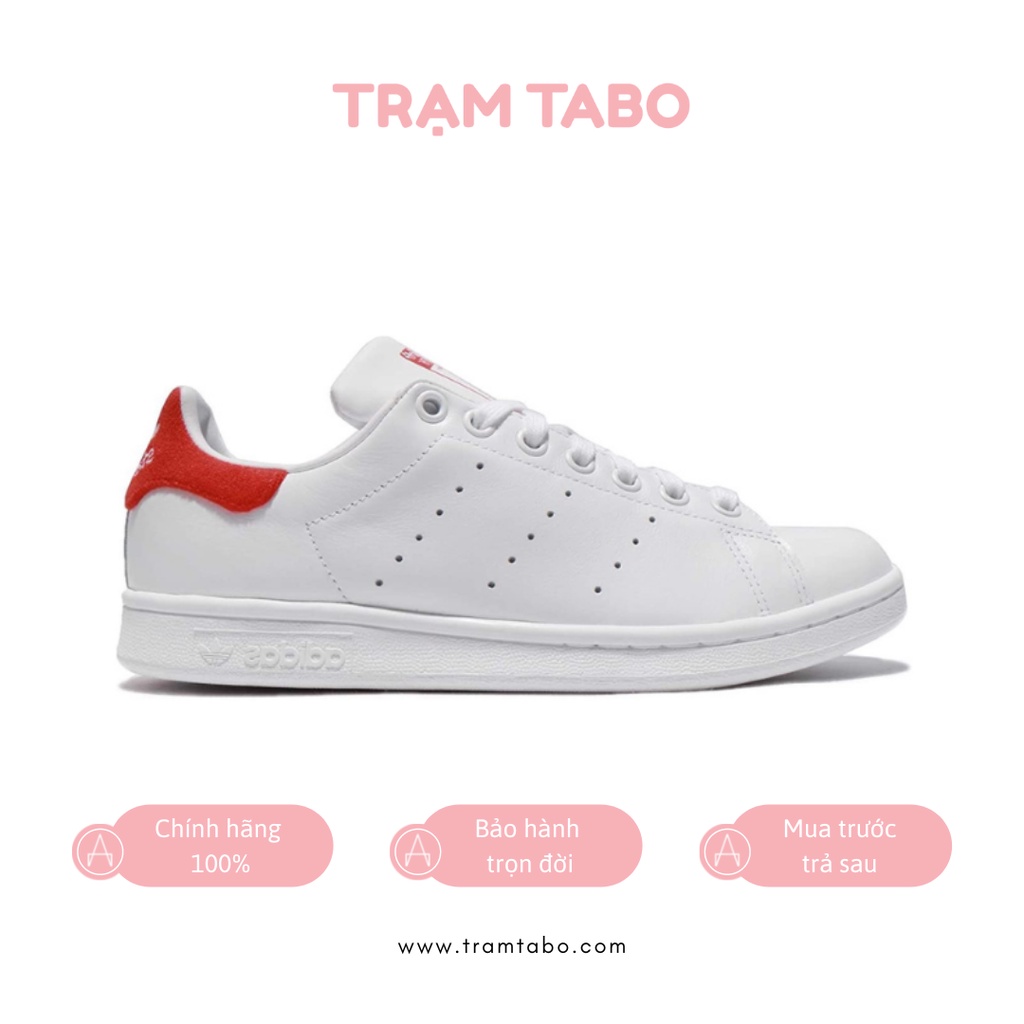 BZ0482 - GIÀY NỮ ADIDAS STAN SMITH VELVET WHITE RED - MÀU TRẮNG/ĐỎ CAM