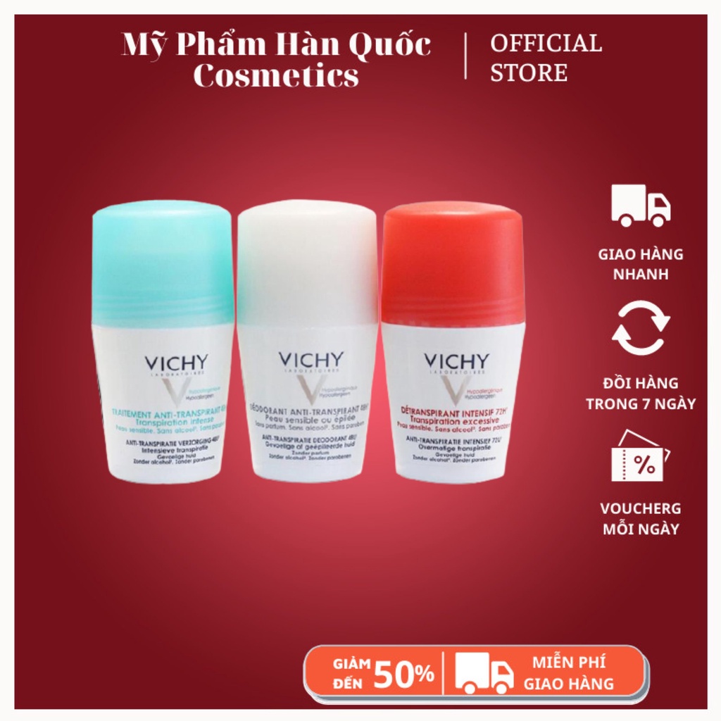 Lăn Khử Mùi Viêm Cánh Vichy - Cho Da Nhạy Cảm, Siêu Nhạy Cảm, Kéo Dài 48h - 72h