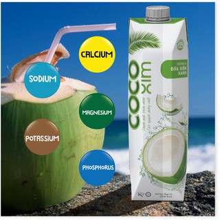 Hộp Nước dừa Xiêm xanh/ Xiêm Sen 100% dừa tươi nguyên chất Cocoxim 1000ml - COCOXIM - YOOSOO MALL