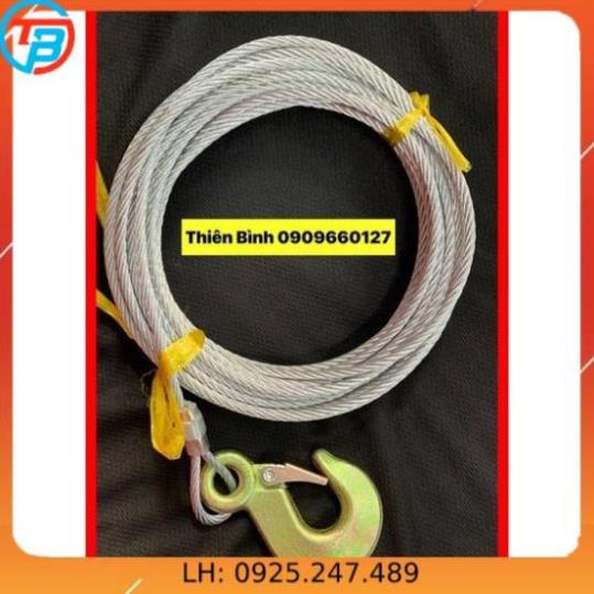 Bộ Cáp Thay Thế Tời Quay Tay dài 8 mét kèm Móc cáp thép Thái Bình Vina