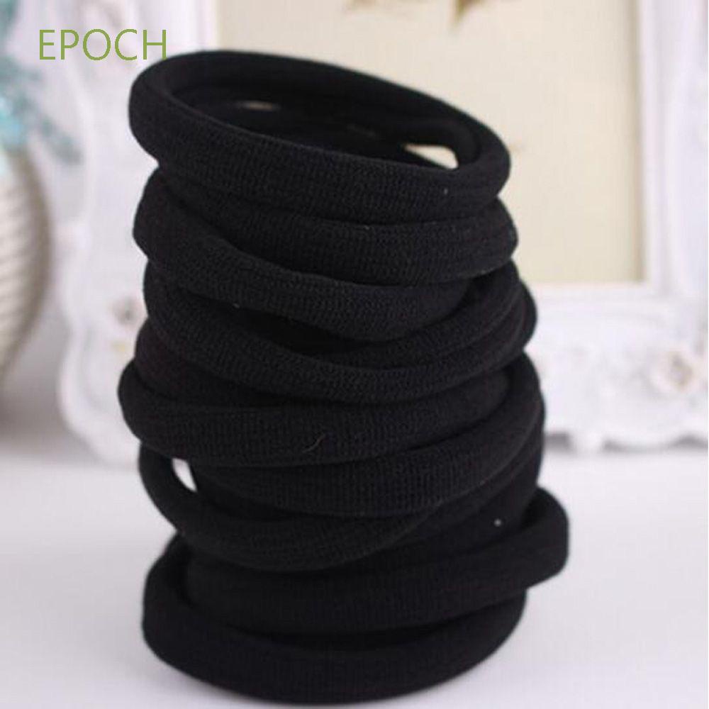 Set 10 dây buộc tóc cao su co giãn màu đen thời trang cho nữ