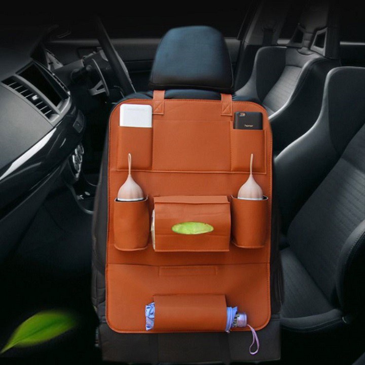 Túi đựng đồ lưng ghế ô tô 6 ngăn da cao cấp