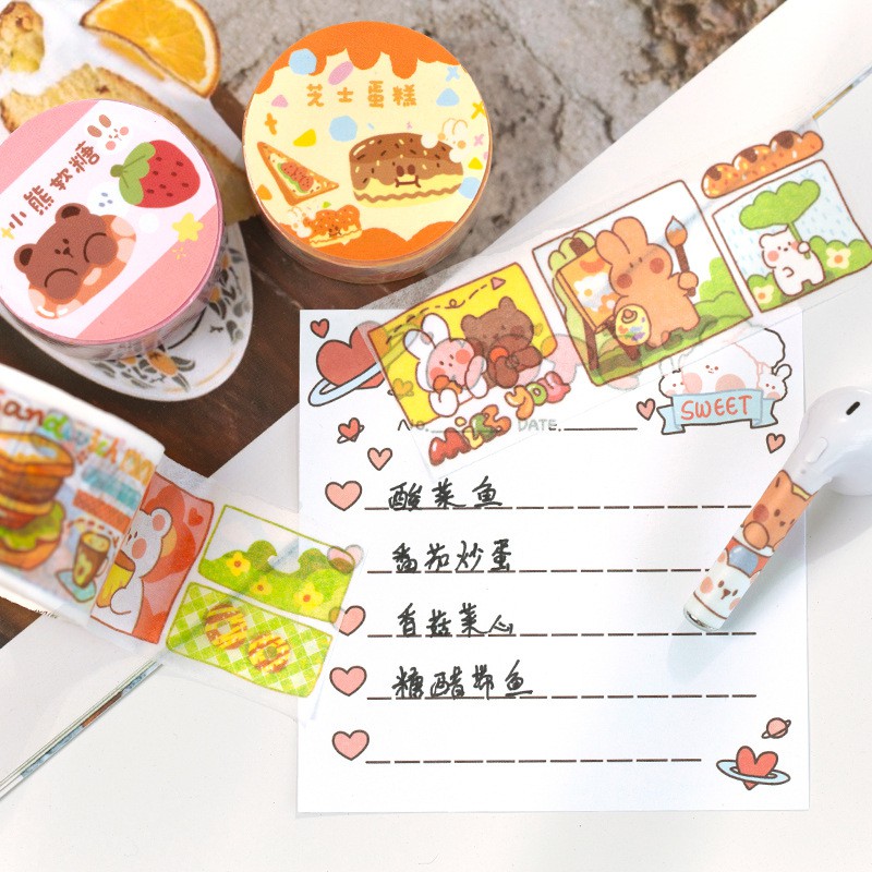 STI37 Cuộn washi tape băng dính washi size nhỏ 1.5cm dài 3m