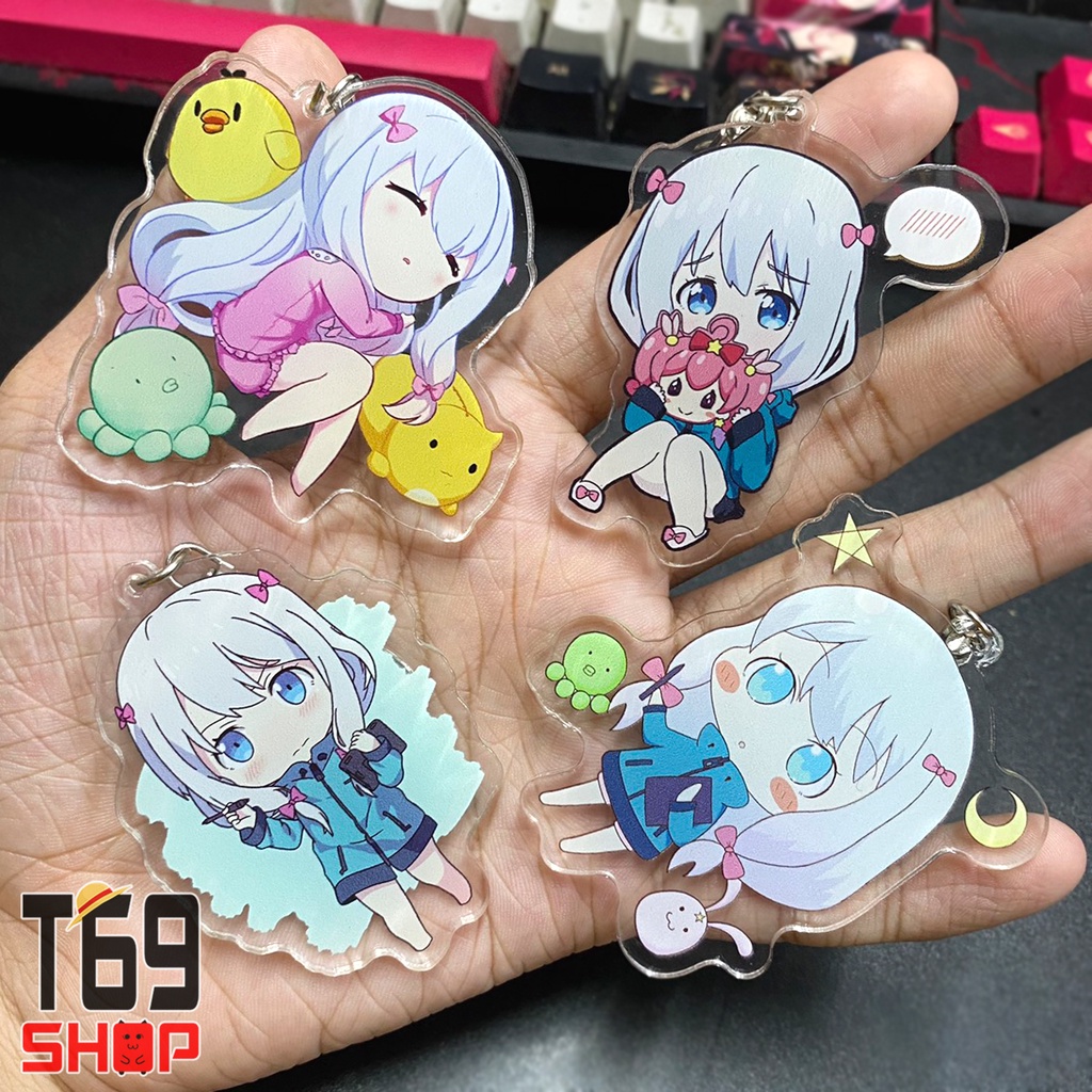 Móc khóa mica Sagiri - anime Eromanga Sensei (Loại cao cấp - Hình in ép giữa 2 mặt mica)