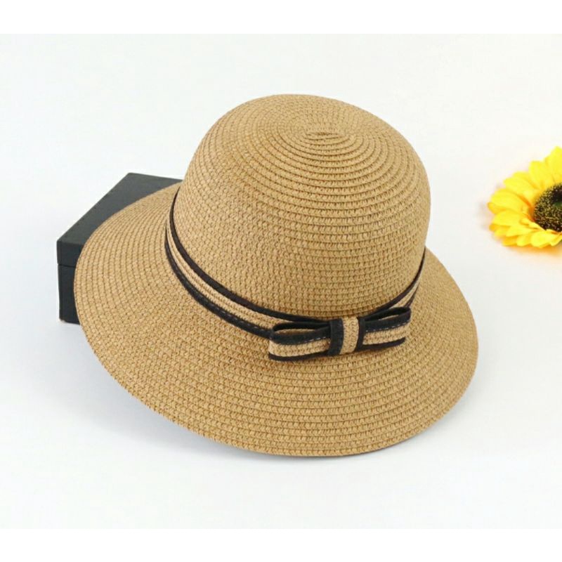 Nón rộng vành mũ rộng vành cói đi biển Nơ sọc Lh 0917399527