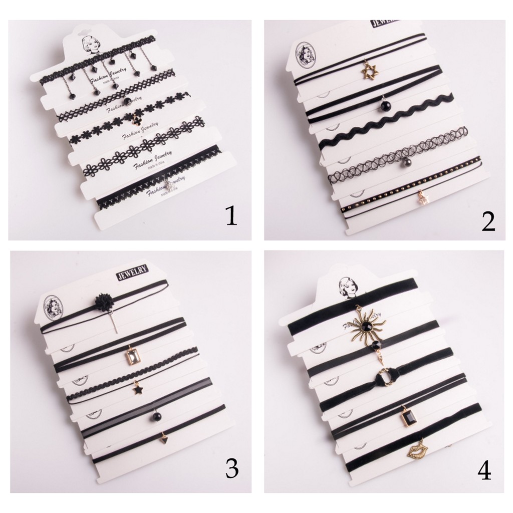 Combo set 5 vòng cổ choker cá tính