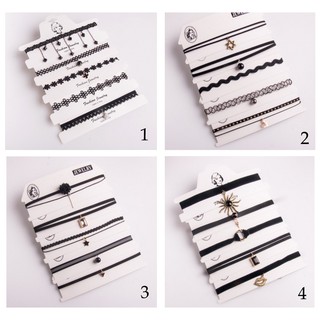 Combo set 5 vòng cổ choker cá tính
