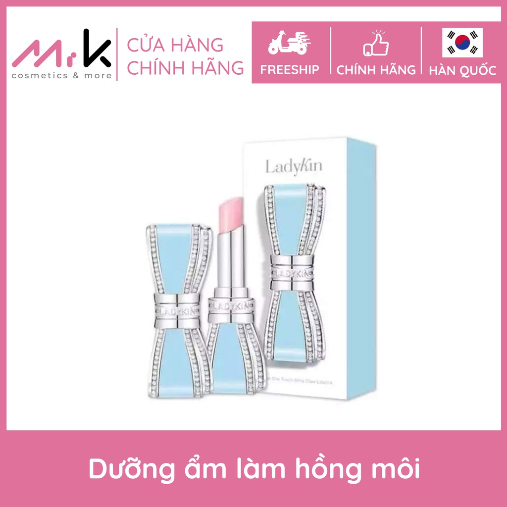 Son dưỡng Ladykin One Touch Bling Glow Lipstick nơ xanh