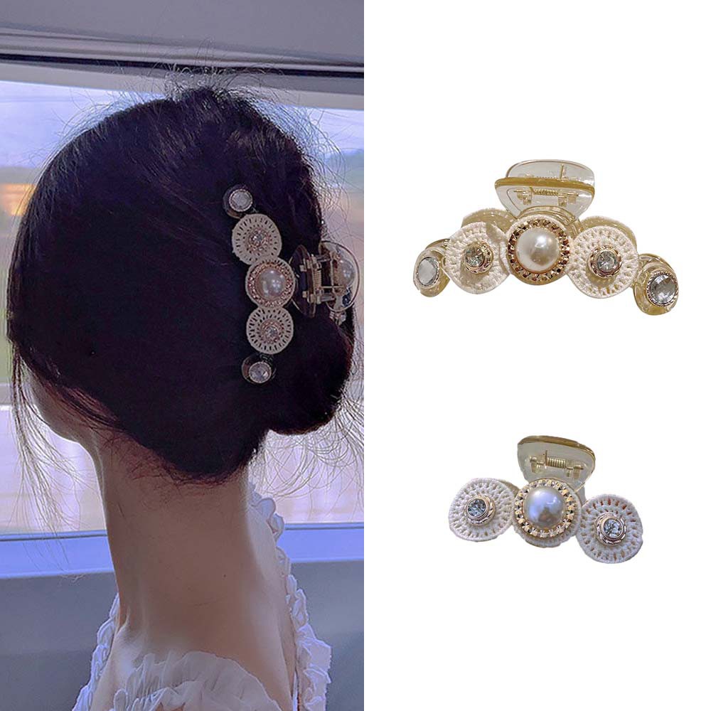 Kẹp Tóc Càng Cua Đính Ngọc Trai Giả Thời Trang Cho Nữ