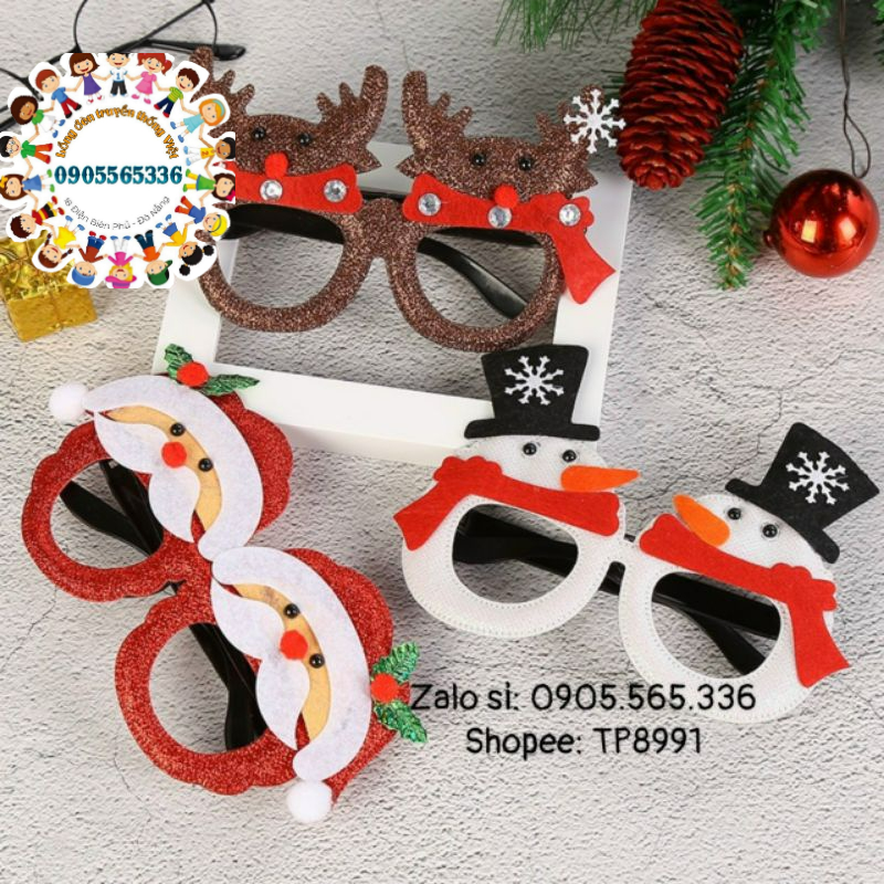 Mắt kính Noel 2023 siêu cute ngộ nghĩnh mẫu mới hot - Kính hóa trang Noel 2024