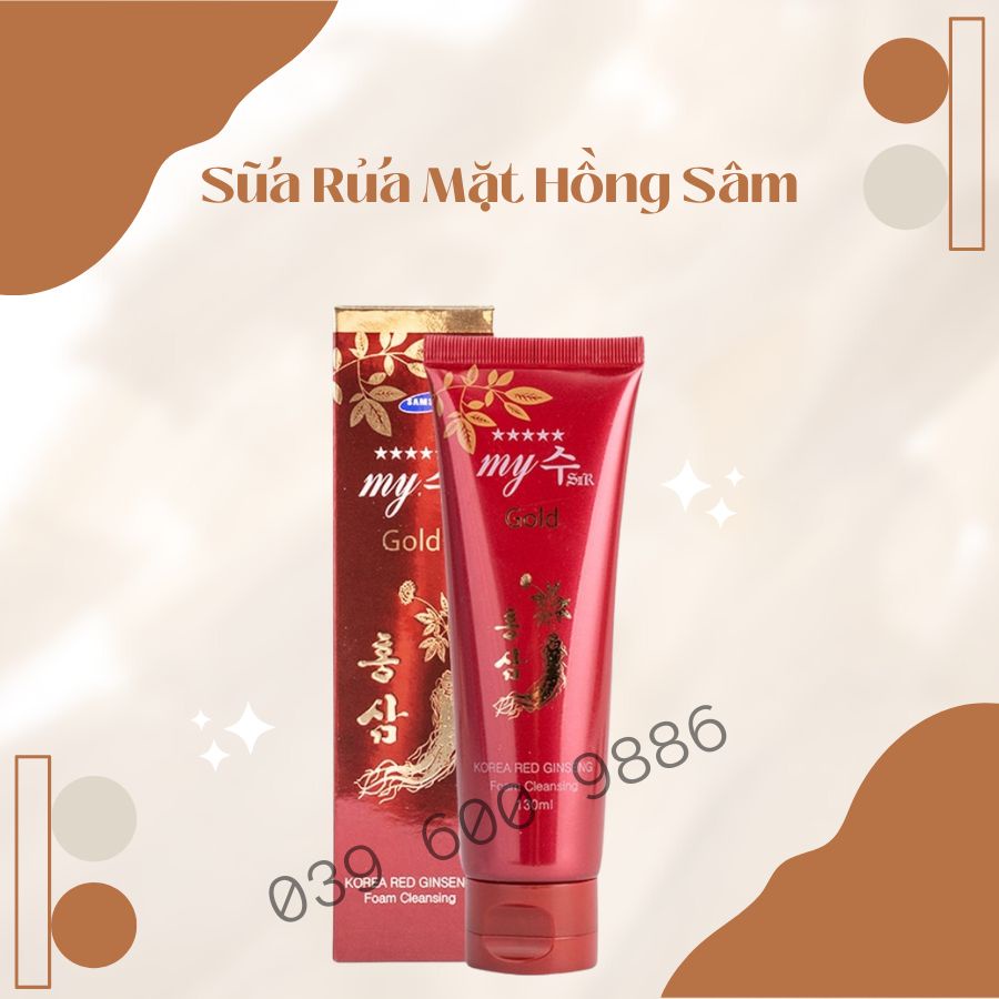 Sữa rửa mặt sâm đỏ Hàn Quốc / Sữa Rửa Mặt My Gold Hồng Sâm Korea