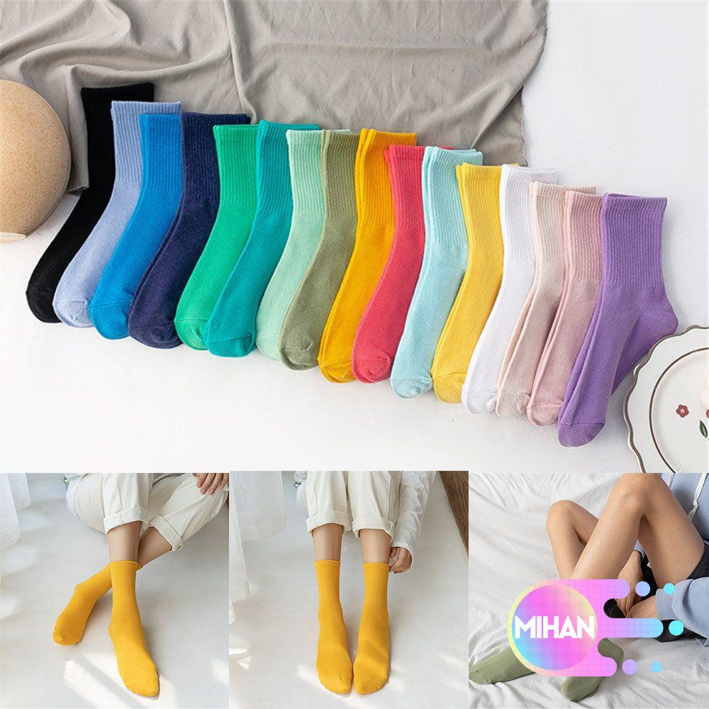 Đôi tất thể thao cotton thoáng khí nhiều màu sắc cho nữ