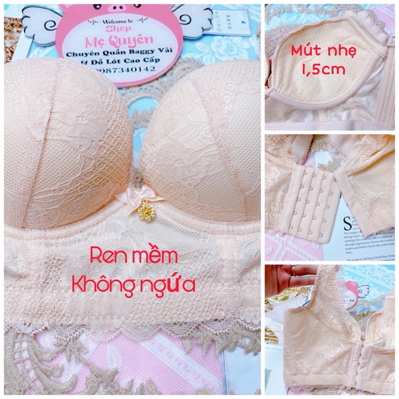 Áo ngực bản to che mỡ lưng , Áo bra corset không gọng nâng ngực chống chảy xệ