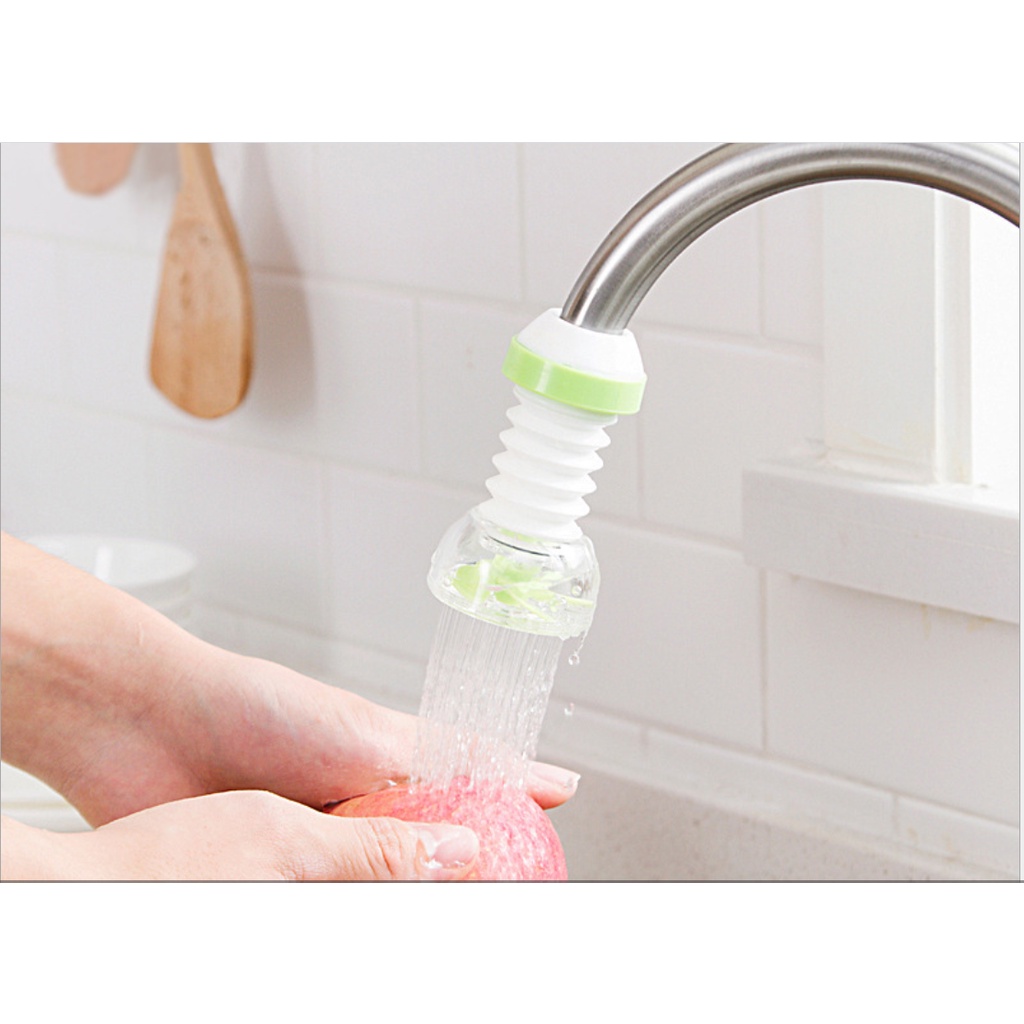 ]Đầu vòi xịt nước tăng áp cho vòi bồn rửa chén - Loại có nẹp inox - Xoay Tròn Được