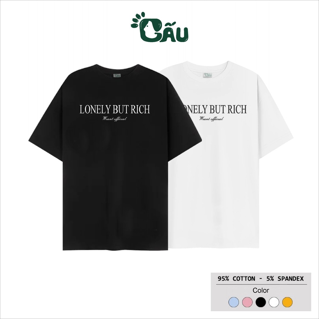 Áo thun tay lỡ Gấu 194 Unisex from rộng Local Brand Ulzzang vải coton cao cấp dày dặn, co dãn - LONELY BUT RICH | BigBuy360 - bigbuy360.vn