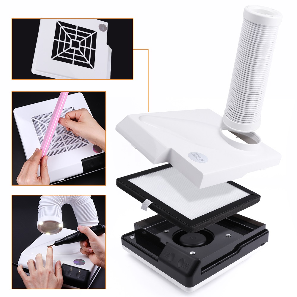 Foreverlily Máy Hút Bụi Móng Tay 2 Chiều 60W Màu Trắng