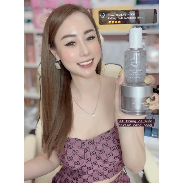 Set serum và kem dưỡng trứng cá tầm Oxygen Ceuticals Caviar Protein Fluid