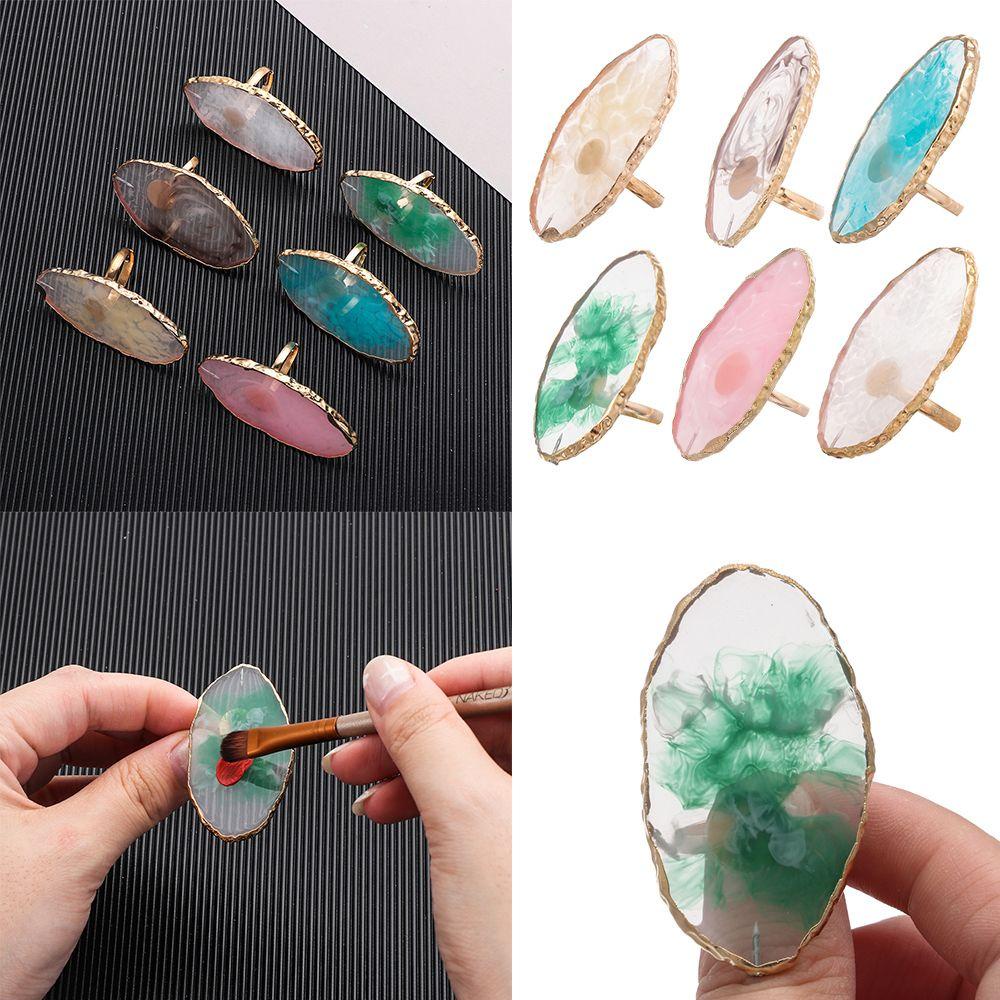 LAY Khay Trưng Bày Móng Tay Giả Mã Não Vàng Tiện Dụng