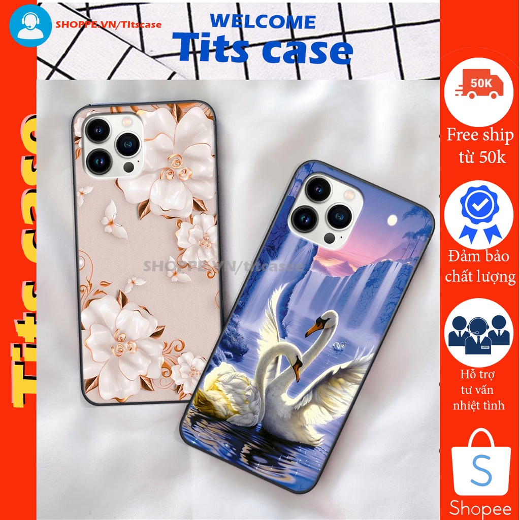 Ốp lưng  ip 12 PRO / 12 PRO MAX in hình thiên nga,hoa may mắn, đặc sắc ĐỘC - LẠ - BỀN