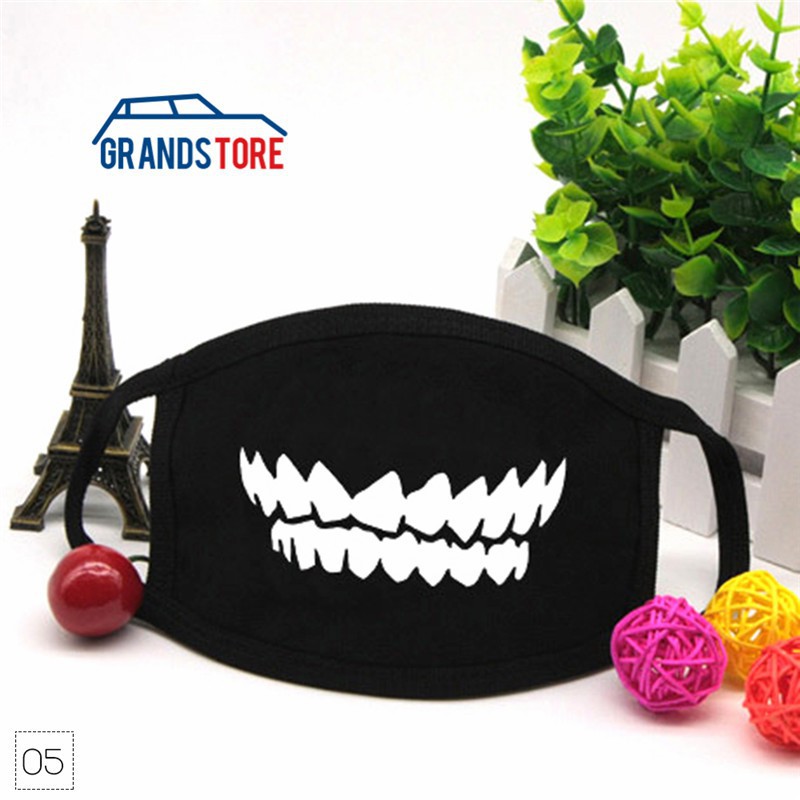 Khẩu trang vải chống bụi in hình hàm răng thời trang mã M2067 | BigBuy360 - bigbuy360.vn