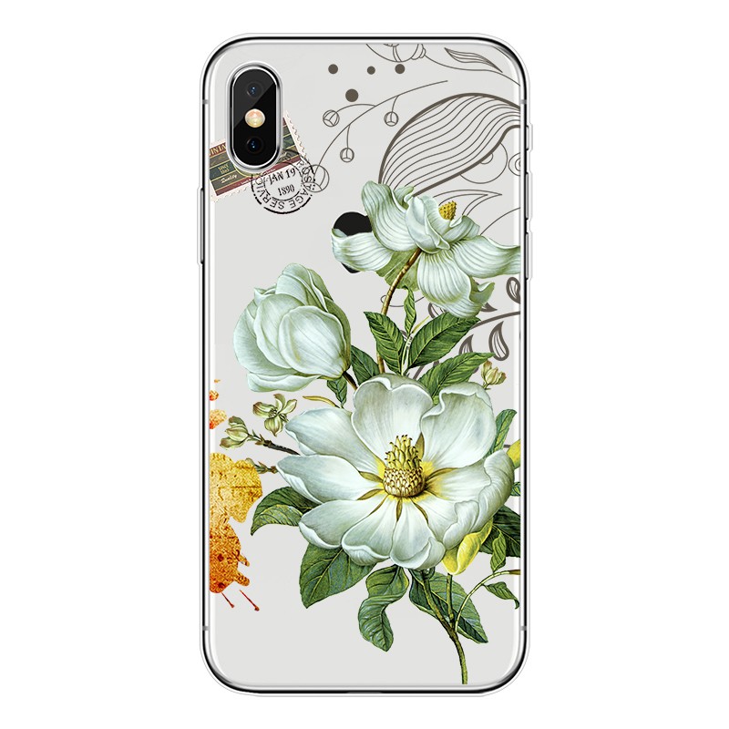 Ốp lưng silicon TPU Hoa Lá cho Samsung S6 S7 S8 S9 S10 A5 A6 A7 A8 A9 J4 J5 J6 J7 M20