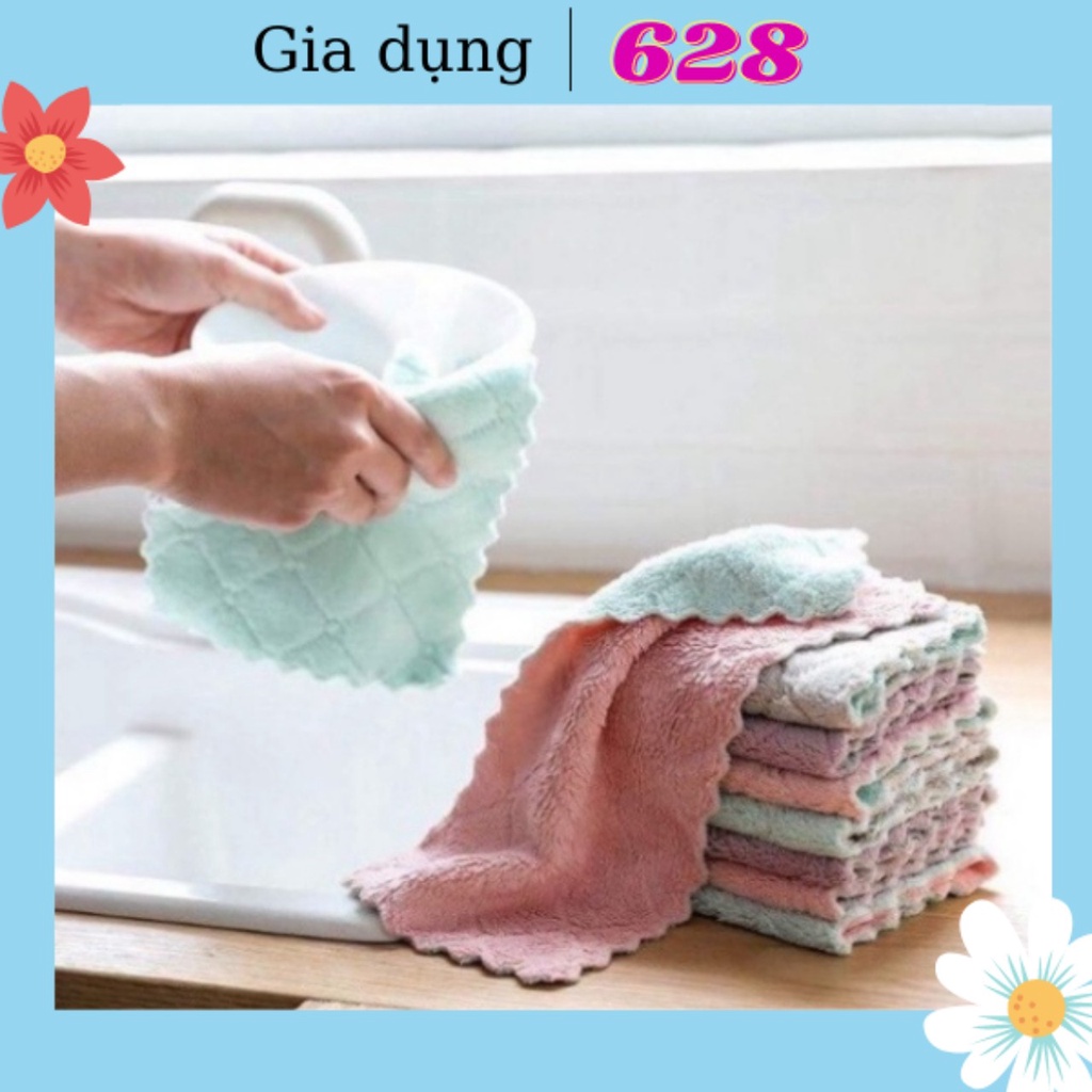 set 10 Khăn Lau Nhà Bếp Đa Năng 2 Mặt Siêu Thấm Nước