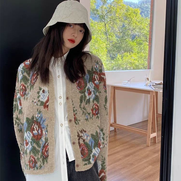 Áo khoác cardigan dệt kim thời trang phong cách thu đông Hàn Quốc